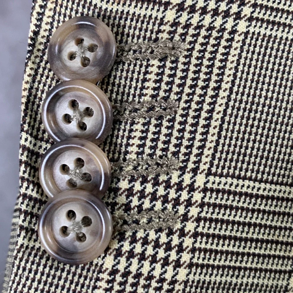 Ermenegildo Zegna Su Misura Blazer Jacket Men 44 Windowpane Wool Sport Coat